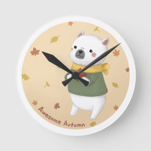 Reloj Redondo Mediano Impresionante arte de Ilustracion de otoño