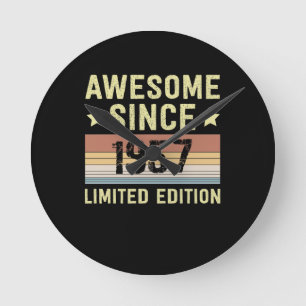 Reloj Redondo Mediano Impresionante desde 1957 cumpleaños retro de 65 añ