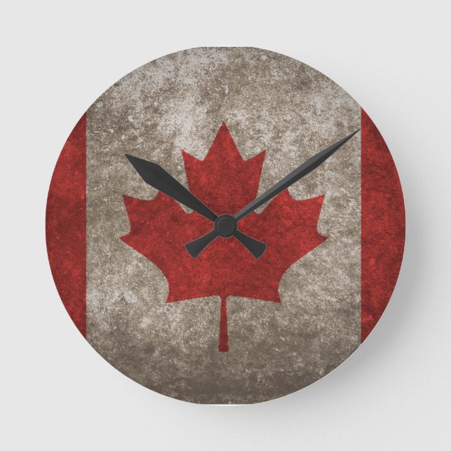 Reloj Redondo Mediano Impresionante diseño de bandera canadiense (Anverso)