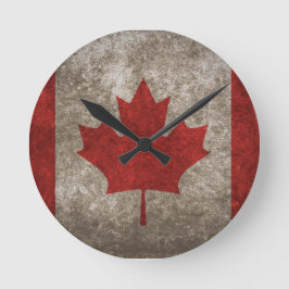 Reloj Redondo Mediano Impresionante diseño de bandera canadiense