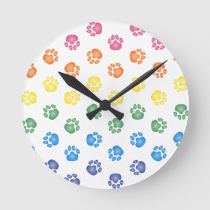 Reloj Redondo Mediano Impresiones coloridas de la pata