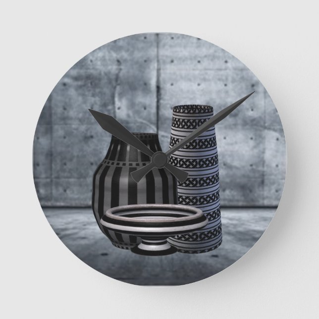 Reloj Redondo Mediano Impresiones de Caleidoscopio (Anverso)