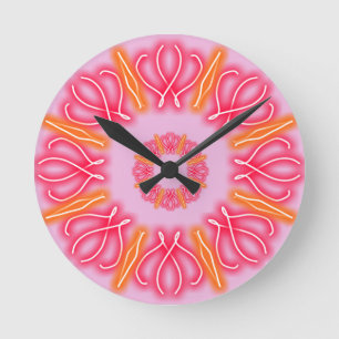Reloj Redondo Mediano Impresiones de Caleidoscopio
