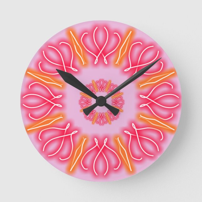 Reloj Redondo Mediano Impresiones de Caleidoscopio (Anverso)