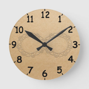 Reloj Redondo Mediano Infinite Love Dog Paw Print With Numbers