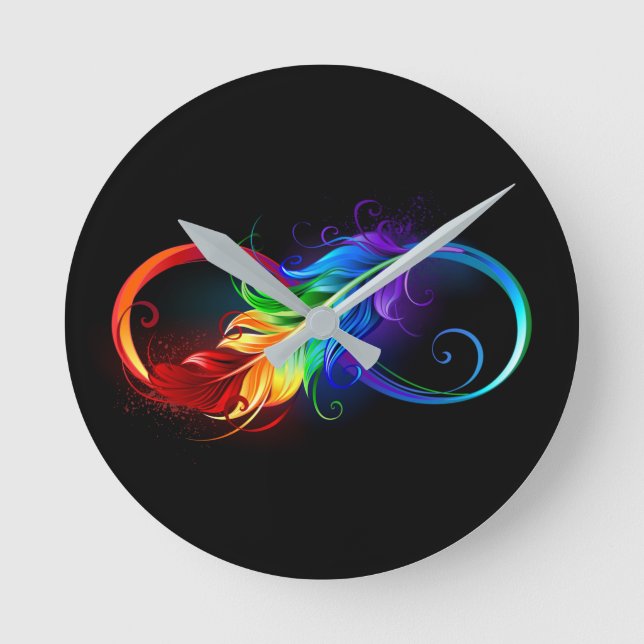 Reloj Redondo Mediano Infinity Symbol with Rainbow Feather (Anverso)