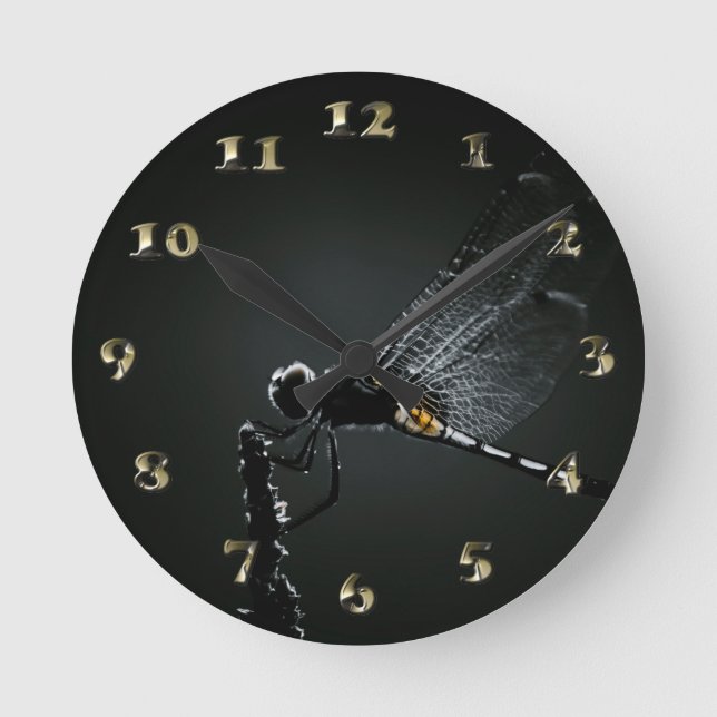Reloj Redondo Mediano Insect - Dragonfly Wings (Anverso)