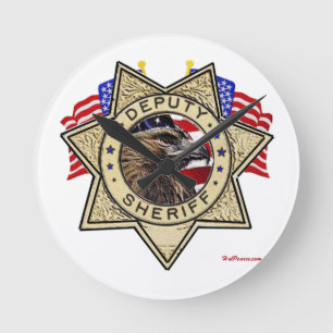 Reloj Redondo Mediano Insignia del ayudante del sheriff