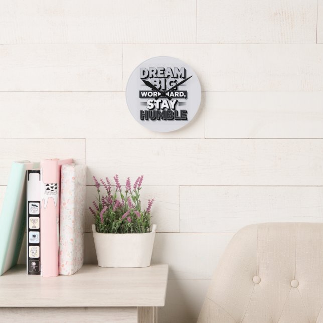 Reloj Redondo Mediano Inspirational & Motivational Typography Quote Art (Sala de lectura)