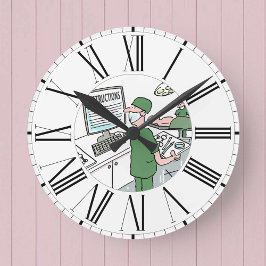 Reloj Redondo Mediano Instrucciones de verificación de cirujanos en pant