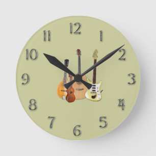 Reloj Redondo Mediano Instrumentos Secuencia-Musicales/falsos números