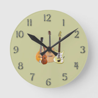 Reloj Redondo Mediano Instrumentos Secuencia-Musicales/falsos números