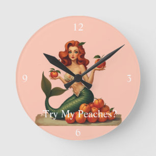 Reloj Redondo Mediano Intentar mi Sirenita de Peaches Thunder_Cove