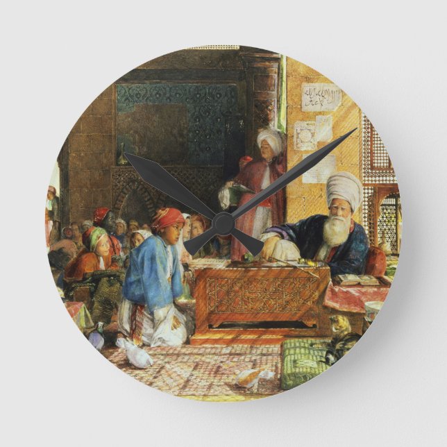 Reloj Redondo Mediano Interior de una escuela, El Cairo, 1890 (p/c) (véa (Anverso)