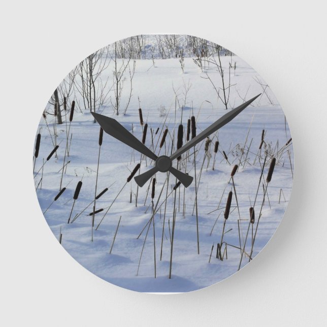 Reloj Redondo Mediano Invierno en Quebec, Canadá (Anverso)
