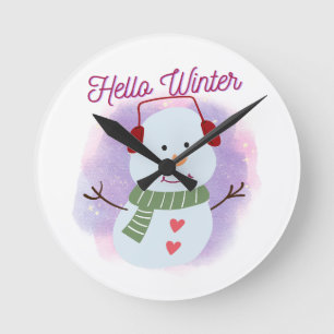 Reloj Redondo Mediano invierno saludo