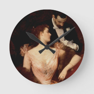 Reloj Redondo Mediano Invitación al vals, 1895 (aceite en lona)