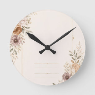 Reloj Redondo Mediano Invitación de boda de bellas artes con pintura rom