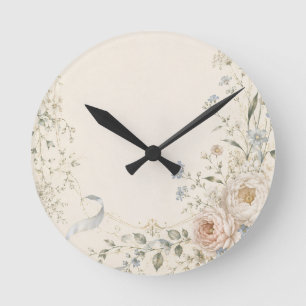 Reloj Redondo Mediano Invitación de boda en elegante estilo campestre fr