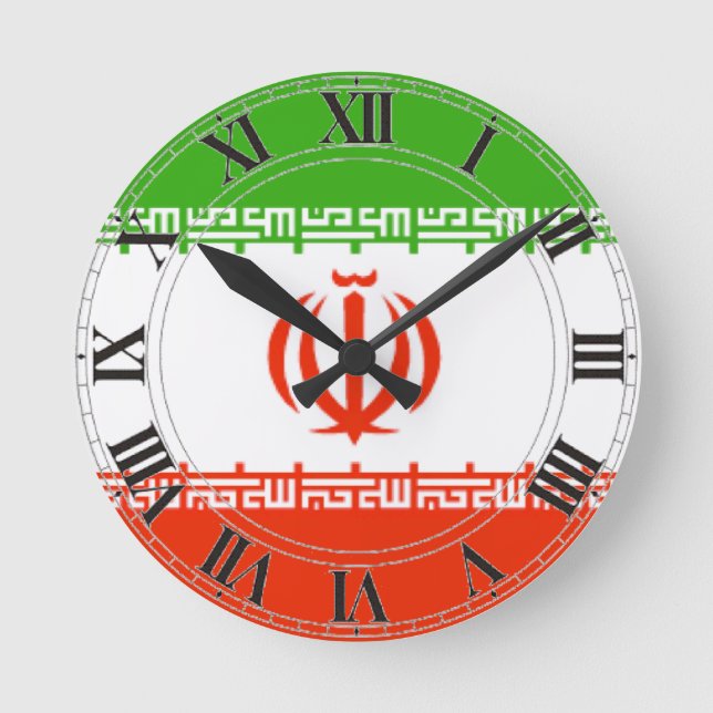 Reloj Redondo Mediano Iran Flag (Anverso)
