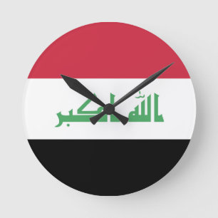 Reloj Redondo Mediano Iraq Flag Emblem
