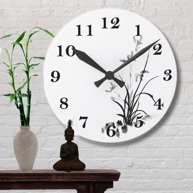 Reloj Redondo Mediano Iris chino - bw (Subido por el creador)