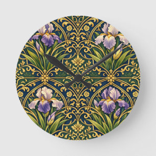 Reloj Redondo Mediano Iris Floral Damask Art Nouveau