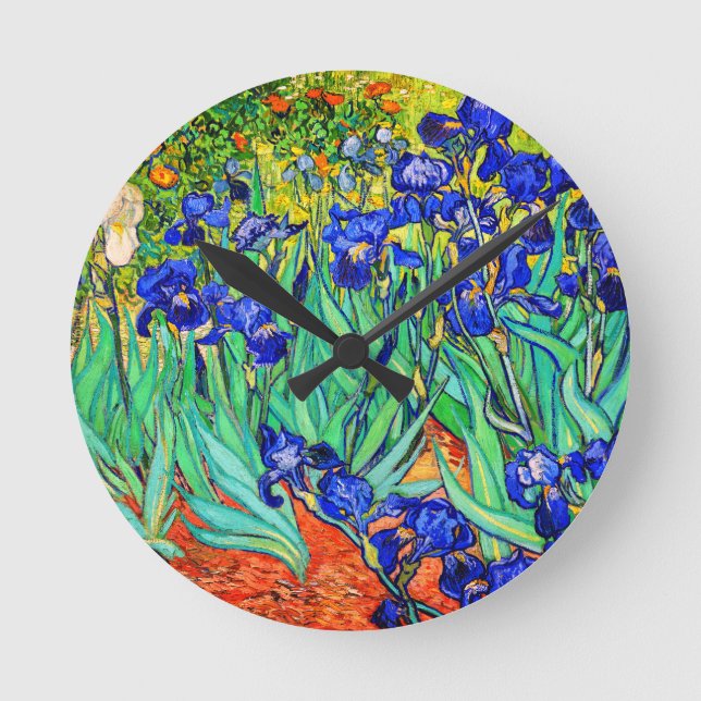 Reloj Redondo Mediano Irises by Vincent Van Gogh (Anverso)