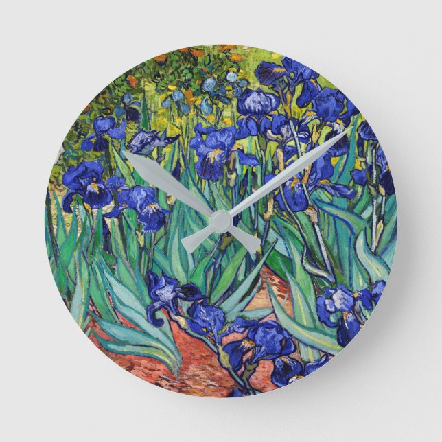 Reloj Redondo Mediano Irises de Vincent van Gogh (Anverso)