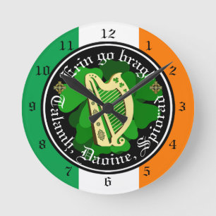 Reloj Redondo Mediano Irlanda para siempre/Erin se va bragh/a tierra/gen