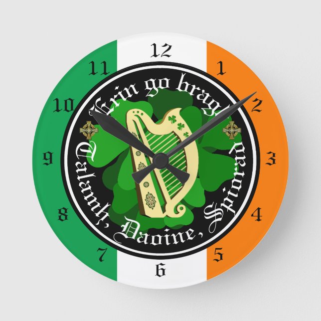 Reloj Redondo Mediano Irlanda para siempre/Erin se va bragh/a tierra/gen (Anverso)