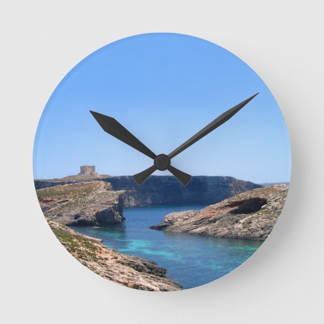 Reloj Redondo Mediano Isla Comino de Malta (Anverso)