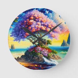 Reloj Redondo Mediano Isla escondida en el océano