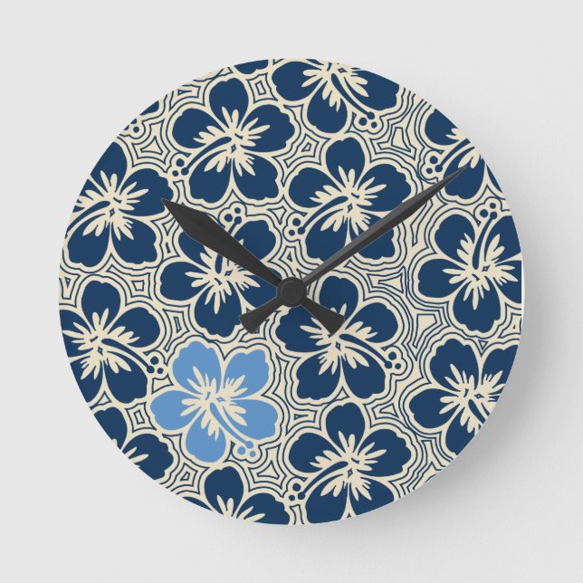 Reloj Redondo Mediano Isla Hibiscus Hawaii Clocks Wall (Anverso)