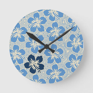 Reloj Redondo Mediano Isla Hibiscus Hawaii Clocks Wall