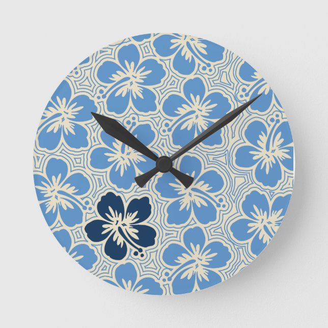 Reloj Redondo Mediano Isla Hibiscus Hawaii Clocks Wall (Anverso)