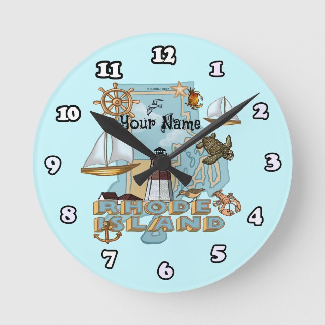 Reloj Redondo Mediano Isla Rhode (Anverso)