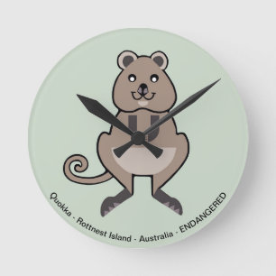 Reloj Redondo Mediano Isla Rottnest - Cute happy QUOKKA -