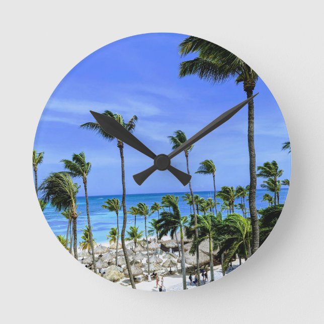 Reloj Redondo Mediano Island Time Wall Clock (Anverso)