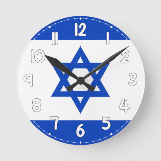 Reloj Redondo Mediano Israel Flag Wall Clock - Flag of Israel