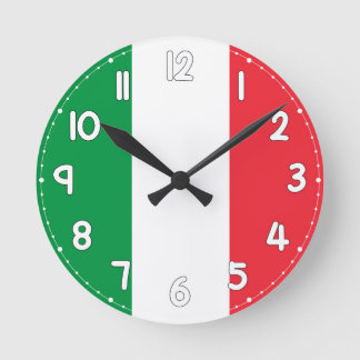 Reloj Redondo Mediano Italian Flag Wall Clock - Flag of Italy