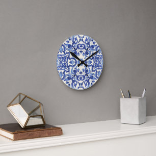 Reloj Redondo Mediano Italiano Azul Moderno La Dolce vita