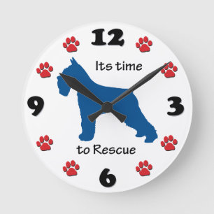 Reloj Redondo Mediano Its Time to Rescue Schnauzers