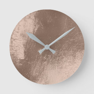 Reloj Redondo Mediano Ivory Beige Leather Metal Glass Gray Minimal