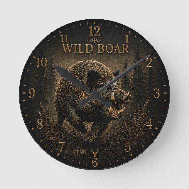 Reloj Redondo Mediano Jabalí (Anverso)