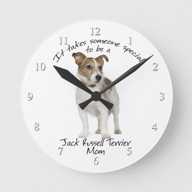 Reloj Redondo Mediano Jack Russell Terrier Mom Clock (Anverso)