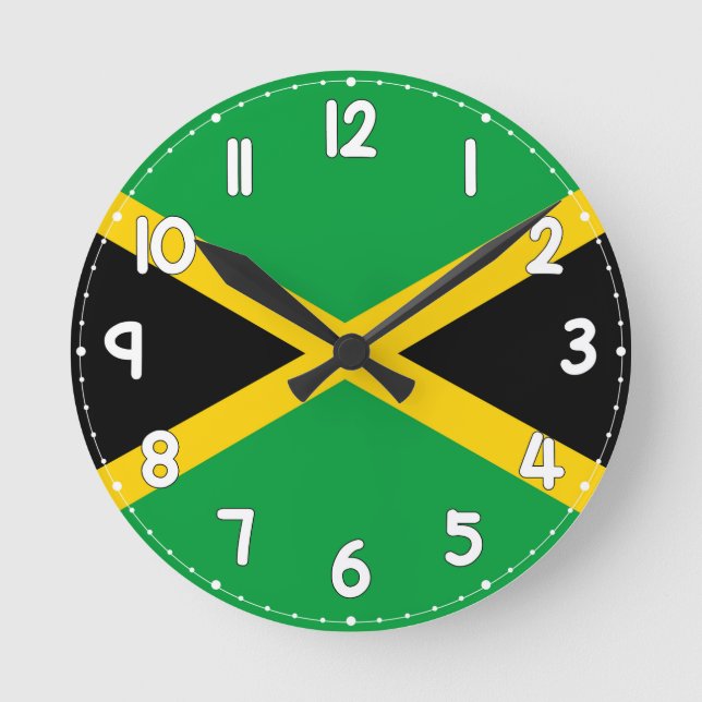 Reloj Redondo Mediano Jamaica Flag Wall Clock - flag of jamaica (Anverso)