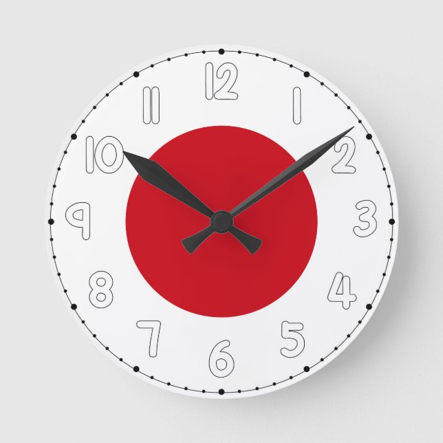 Reloj Redondo Mediano Japan Flag Wall Clock - Flag of Japan (Anverso)