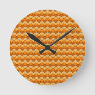 Reloj Redondo Mediano Japanese Fish Scale Pattern