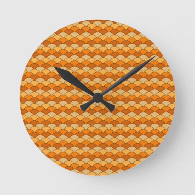Reloj Redondo Mediano Japanese Fish Scale Pattern (Anverso)